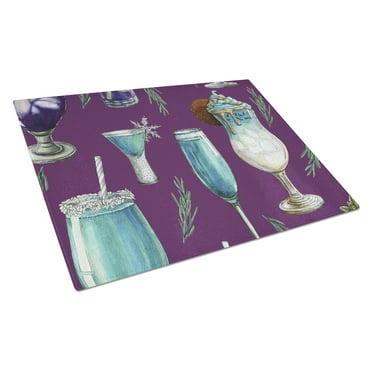Caroline's Treasures Drinks and Cocktails Purple Glass Cutting Board Large