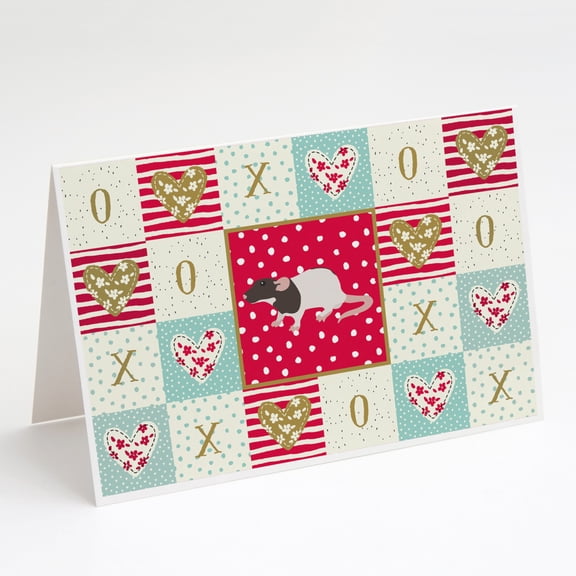 Dumbo Rat Love Greeting Cards and Envelopes Pack of 8