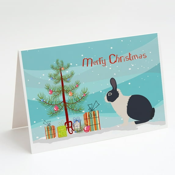 Dutch Rabbit Christmas Greeting Cards and Envelopes Pack of 8