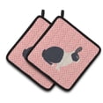 thumbnail image 1 of Caroline's Treasures Dutch Rabbit Pink Check Pair of Pot Holders, 1 of 3
