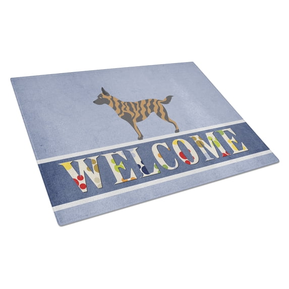 Caroline's Treasures Dutch Shepherd Welcome Glass Cutting Board Large