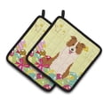 thumbnail image 1 of Caroline's Treasures Easter Border Collie Red White Pair of Pot Holders, 1 of 3