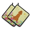 thumbnail image 1 of Caroline's Treasures Easter Eggs Irish Setter Pair of Pot Holders, 1 of 3