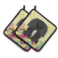 thumbnail image 1 of Caroline's Treasures Easter Eggs Pekingnese Black Pair of Pot Holders, 1 of 3