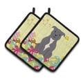 thumbnail image 1 of Caroline's Treasures Easter Staffie Bull Terrier Pair of Pot Holders, 1 of 3