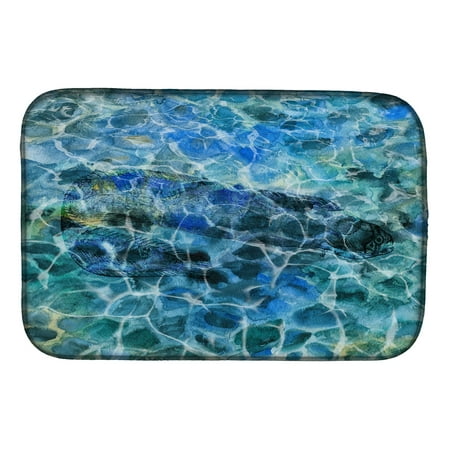 Caroline's Treasures Eel Under water Dish Drying Mat