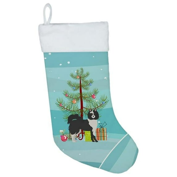 Caroline's Treasures Elo dog Multi-color Christmas Stocking, with Soft Suede Fabric 18"