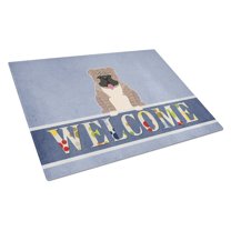 Caroline's Treasures English Bulldog Grey Brindle Welcome Glass Cutting Board Large