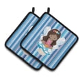 thumbnail image 1 of Caroline's Treasures Fairy Blue Stripes Pair of Pot Holders, 1 of 2