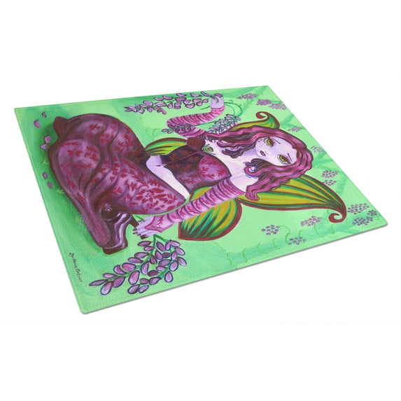 Caroline's Treasures Fairy Lady Wisteria Glass Cutting Board Large