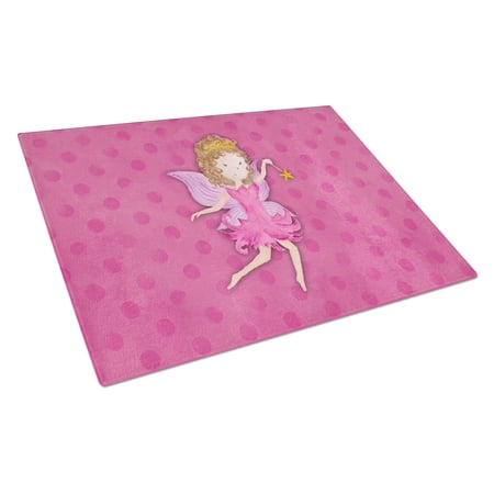 Caroline's Treasures Fairy Princess Watercolor Glass Cutting Board Large