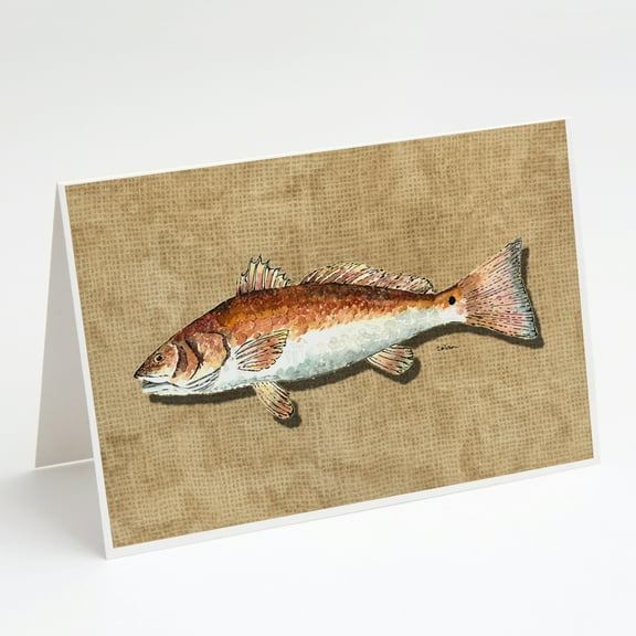 Red Fish Greeting Cards and Envelopes Pack of 8