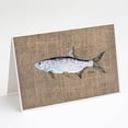thumbnail image 1 of Fish - Tarpon Faux Burlap Greeting Cards and Envelopes Pack of 8, 1 of 2