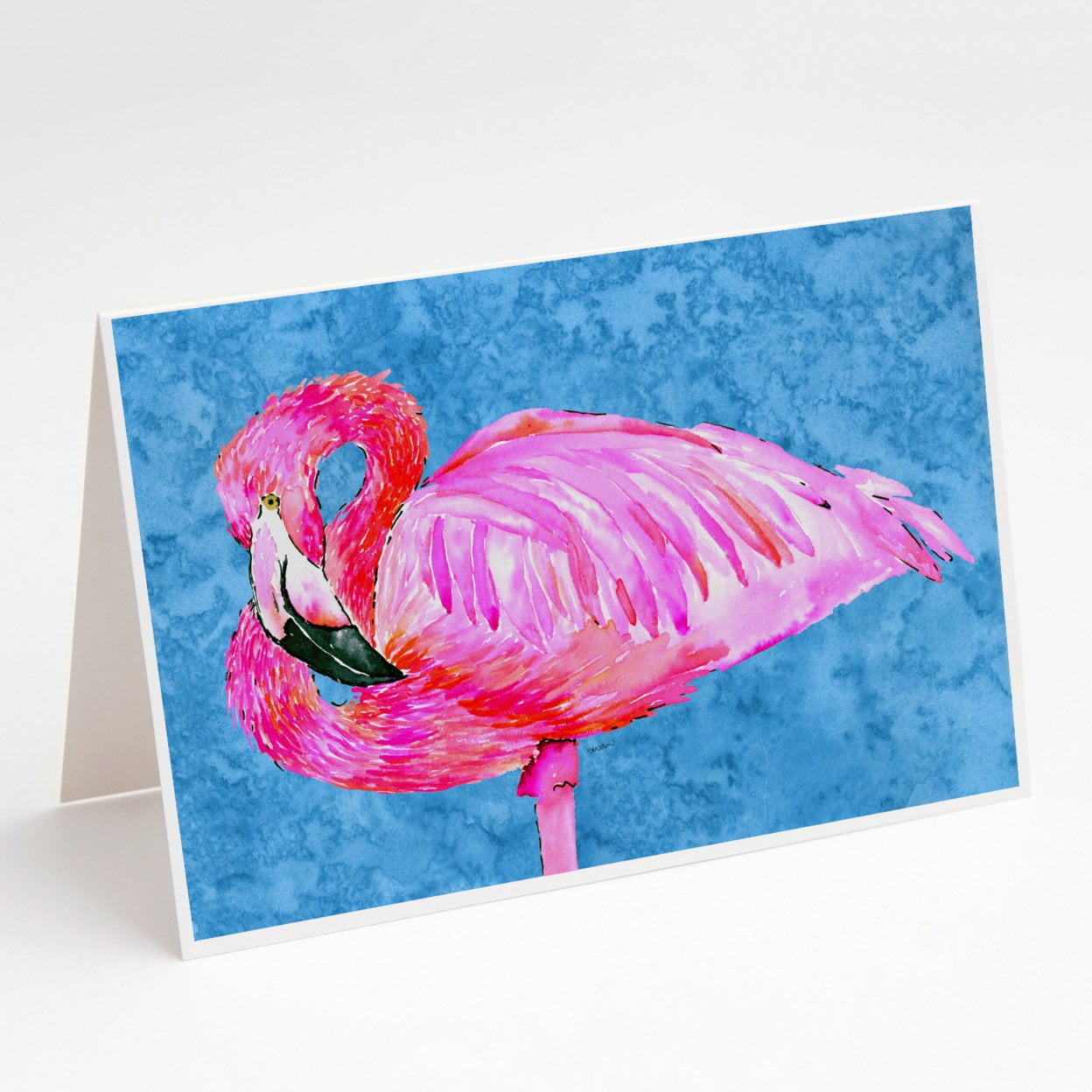 Caroline's Treasures Flamingo Greeting Cards with Envelopes, 5" x 7" (8 Count)