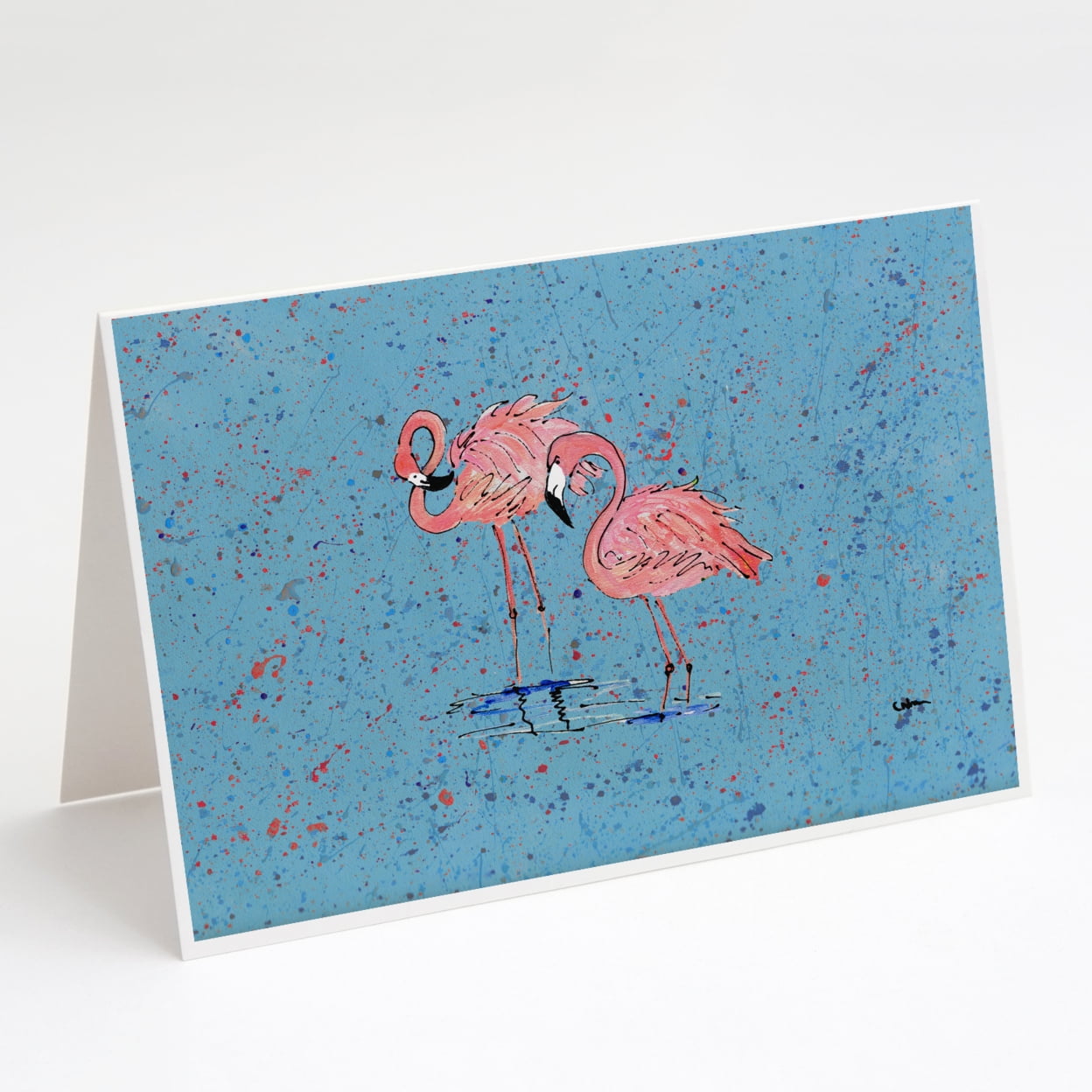 Caroline's Treasures Flamingo Greeting Cards with Envelopes, 5" x 7" (8 Count)