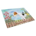 thumbnail image 1 of Caroline's Treasures Fox Terrier Spring Glass Cutting Board Large, 1 of 2