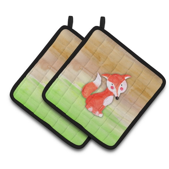 Caroline's Treasures Fox Watercolor Pair of Pot Holders