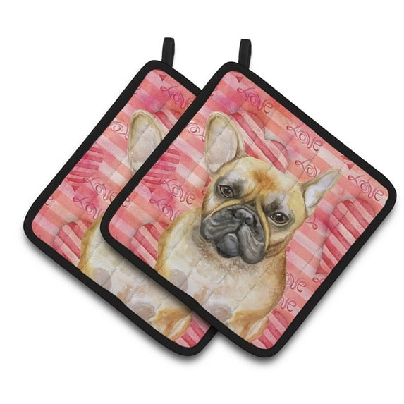 Caroline's Treasures French Bulldog Love Pair of Pot Holders