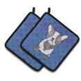 thumbnail image 1 of Caroline's Treasures French Bulldog Polkadot Watercolor Pair of Pot Holders, 1 of 3