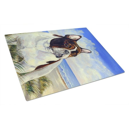 Caroline's Treasures French Bulldog at the beach Glass Cutting Board Large