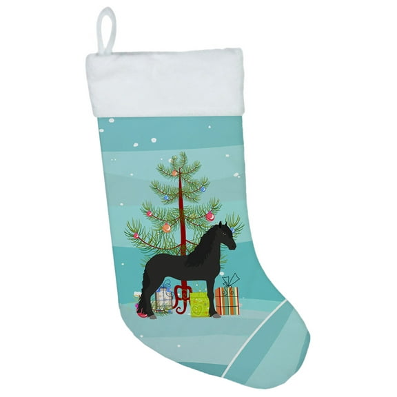 Caroline's Treasures Friesian Horse Multi-color Christmas Stocking, with Soft Suede Fabric 18"