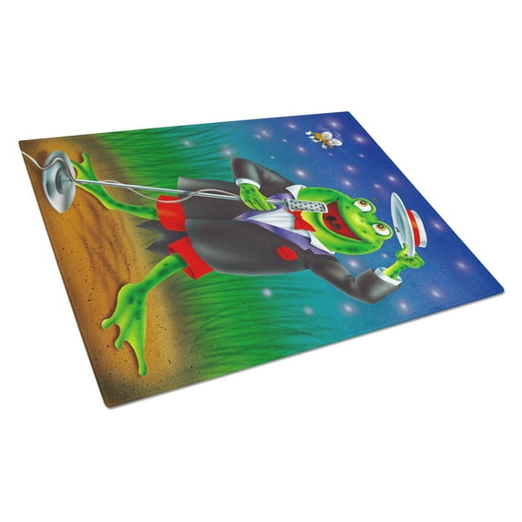 Caroline's Treasures Frog Comedy Routine Glass Cutting Board Large