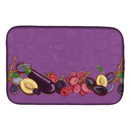 Caroline's Treasures Fruits and Vegetables in Purple Dish Drying Mat