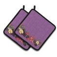 thumbnail image 1 of Caroline's Treasures Fruits and Vegetables in Purple Pair of Pot Holders, 1 of 3