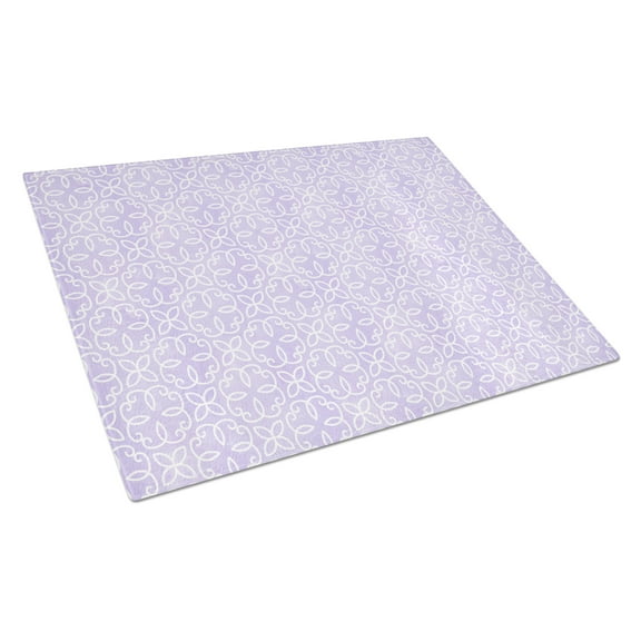 Caroline's Treasures Gemoetric Circles on Purple Watercolor Glass Cutting Board Large