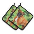 thumbnail image 1 of German Boxer St Patrick's Pair of Pot Holders, 1 of 2
