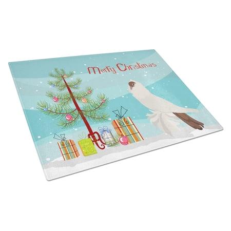 Caroline's Treasures German Helmet Pigeon Christmas Glass Cutting Board Large