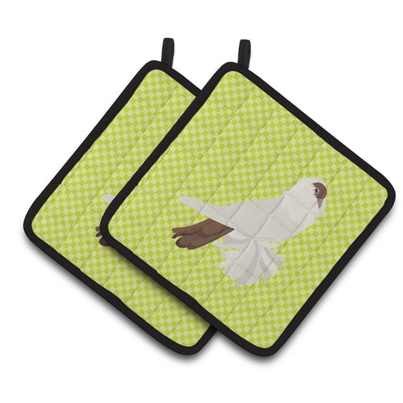 Caroline's Treasures German Helmet Pigeon Green Pair of Pot Holders