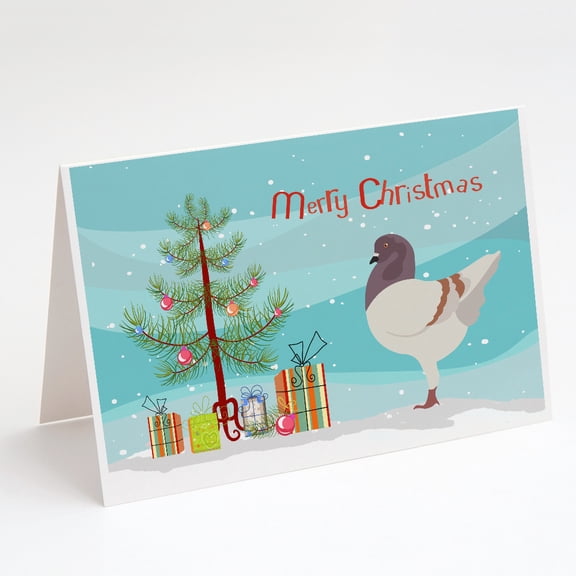 German Modena Pigeon Christmas Greeting Cards and Envelopes Pack of 8