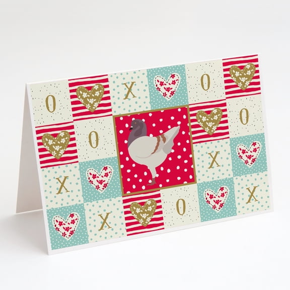 German Modena Pigeon Love Greeting Cards and Envelopes Pack of 8