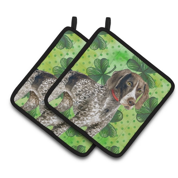 Caroline's Treasures German Shorthaired Pointer St Patrick's Pair of Pot Holders