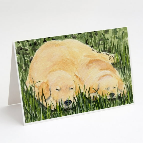 Caroline's Treasures Golden Retriever Greeting Cards with Envelopes, 5" x 7" (8 Count)