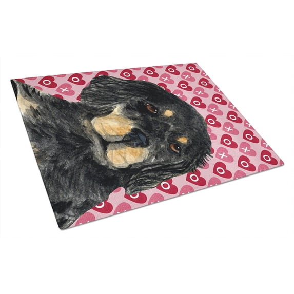 Caroline's Treasures Gordon Setter Hearts Love and Valentine's Day Glass Cutting Board Large