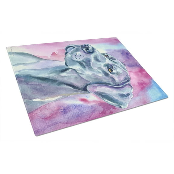 Caroline's Treasures Great Dane Blue Mood Glass Cutting Board Large
