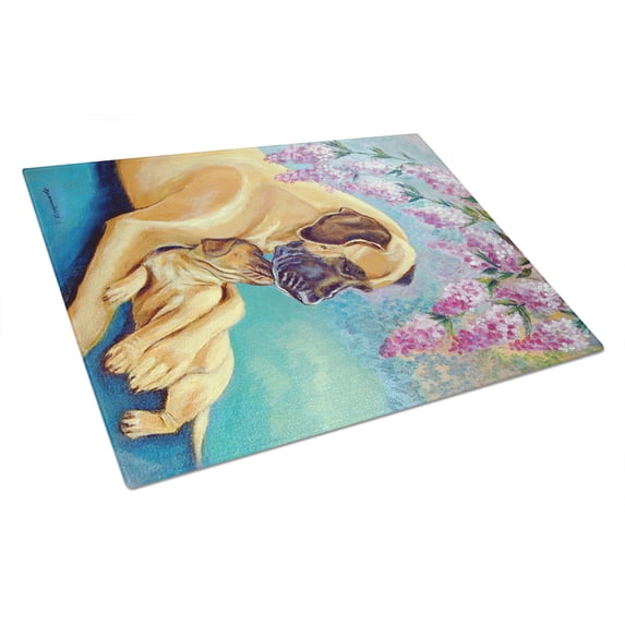 Caroline's Treasures Great Dane Glass Cutting Board Large