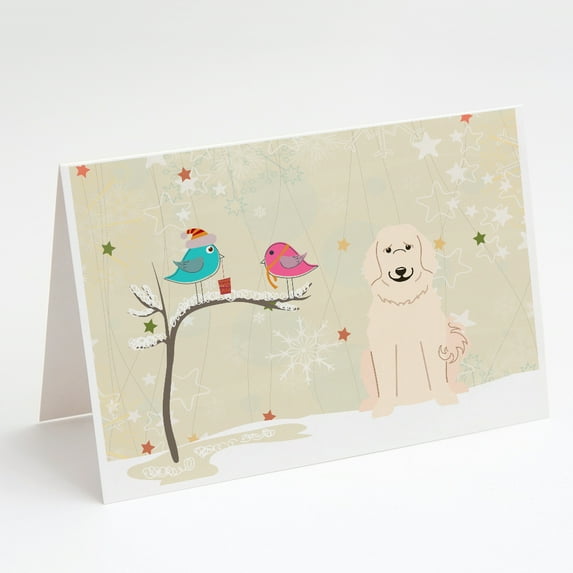 Christmas Presents between Friends Great Pyrenees Greeting Cards and Envelopes Pack of 8