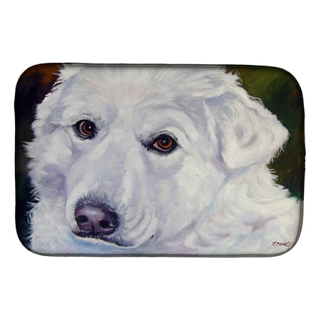 Great Pyrenees Contemplation Dish Drying Mat