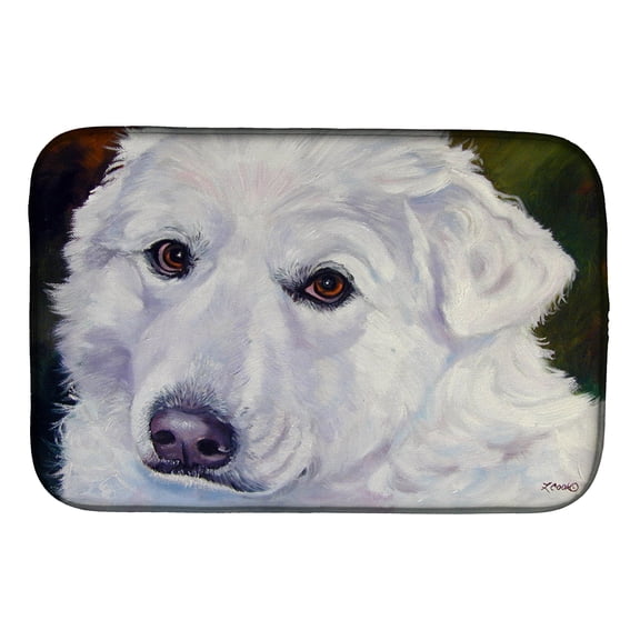 Great Pyrenees Contemplation Dish Drying Mat