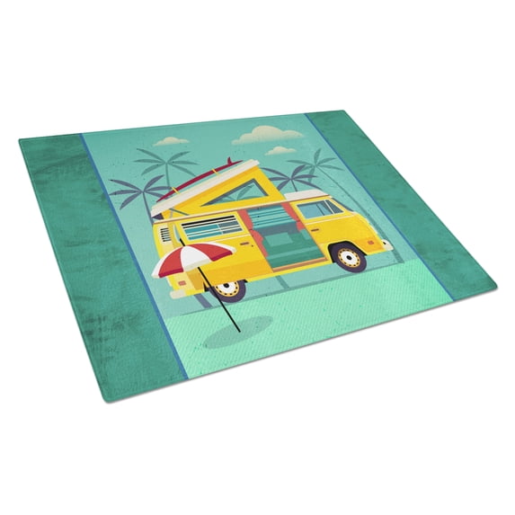 Caroline's Treasures Greatest Adventure Camper Van Glass Cutting Board Large