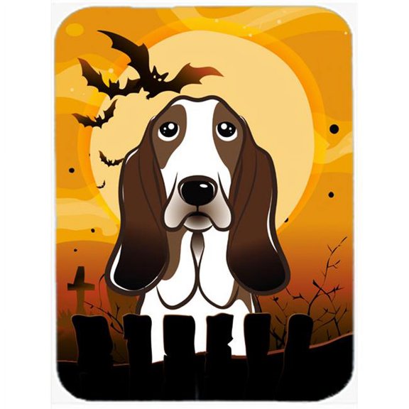 Caroline's Treasures Halloween Basset Hound Glass Cutting Board Large