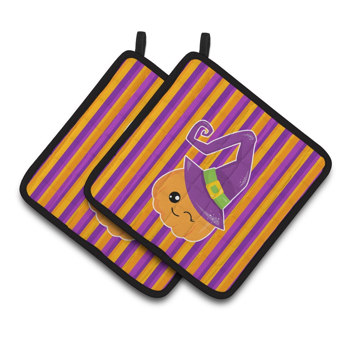 Caroline's Treasures Halloween Pumpkin Witch Pair of Pot Holders