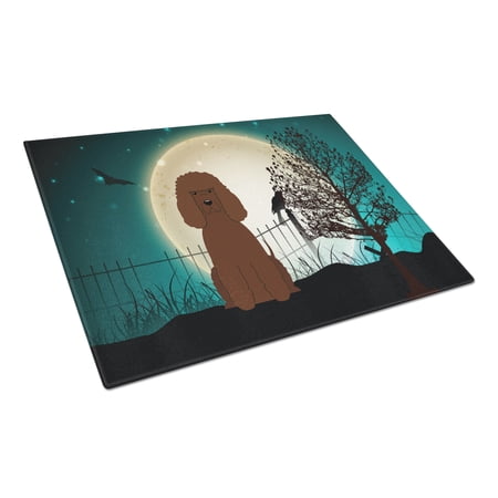 Caroline's Treasures Halloween Scary Irish Water Spaniel Glass Cutting Board Large