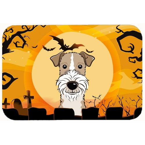 Halloween Wire Haired Fox Terrier Kitchen or Bath Mat 24x36 BB1805JCMT
