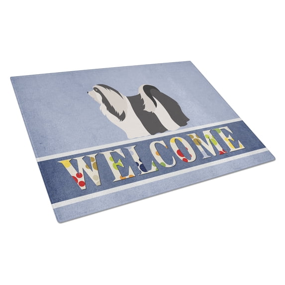 Caroline's Treasures Havanese Welcome Glass Cutting Board Large