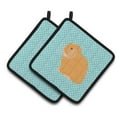 thumbnail image 1 of Caroline's Treasures Holland Lop Rabbit Blue Check Pair of Pot Holders, 1 of 3