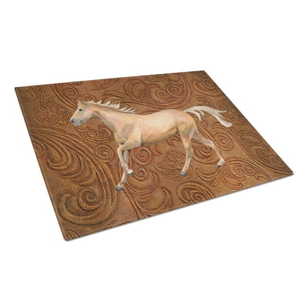 Caroline's Treasures Horse Glass Cutting Board Large Size